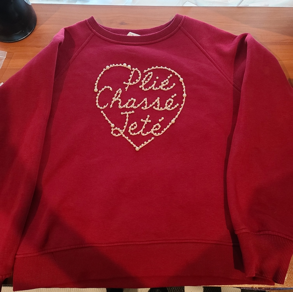 ZARA kids pearl heart sweatshirt